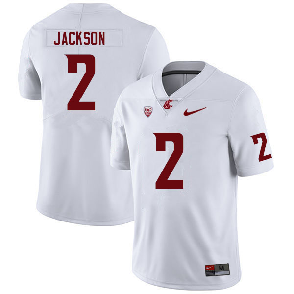 Washington State Cougars #2 Chris Jackson College Football Jerseys Sale-White